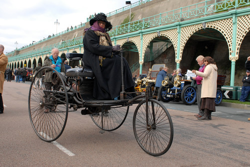 &quot;Bonhams London to Brighton Veteran Car Run supported by Hiscox&quot;: Benz Patentwagen in Brighton.