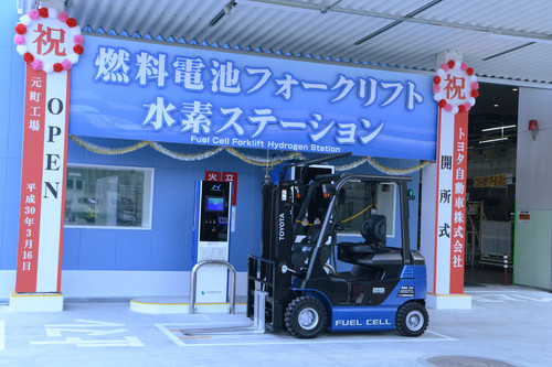 Toyota-Gabelstapler mit Brennstoffzellenantrieb.