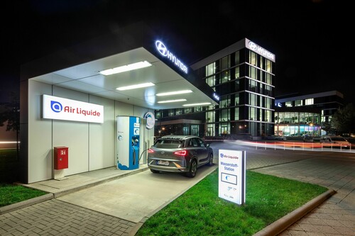 Wasserstoff-Tankstelle an der Hyundai-Zentrale in Offenbach.