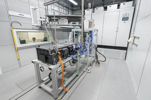 Prüflabor für Wasserstoff bei Mahle in Stuttgart.