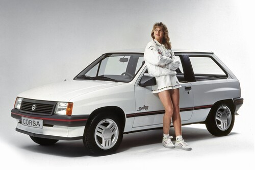 Opel Corsa A, Tennislegende Steffi Graf bewirbt das Sondermodell &quot;Swing&quot;.