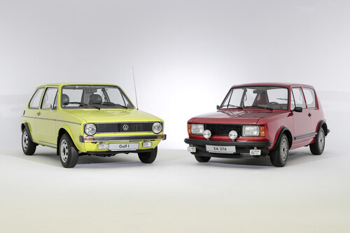 VW Golf I (ab 1974) und die Studie EA 276 von 1969.