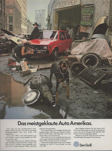 VW Golf in einer Zeitungsannonce von 1981.