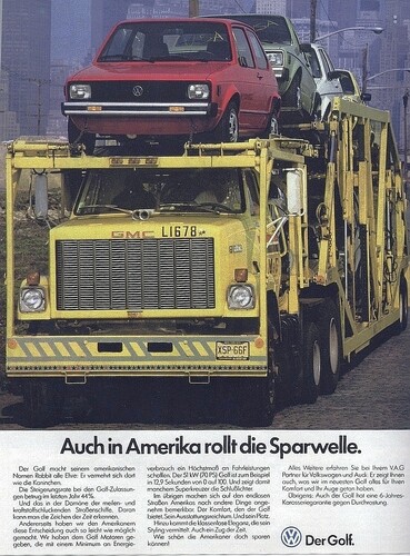 VW Golf in einer Zeitungsannonce von 1981.
