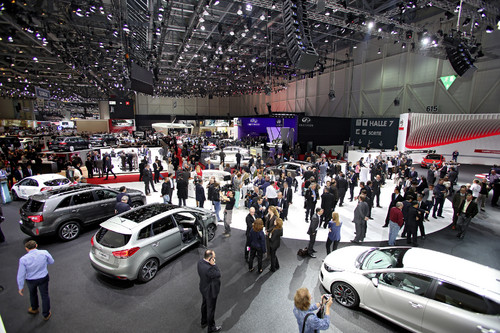 Messegeschehen auf dem Genfer Automobilsalon 2013.