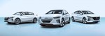 Line-up des Hyundai Ioniq (v.l.): Hybrid, Electric und Plug-in-Hybrid.