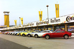 Opel GT bei seiner Medienpremiere auf dem Hockenheimring (1968).