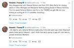 Tweets von Donald Trump zur Streichung von Stellen bei General Motors. 