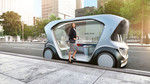 Bosch zeigt auf der Consumer Electronics Show seine Lösungen für autonome Shuttles an einem Konzeptfahrzeug.