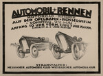 Ankündigung für eine Rennveranstaltung im Mai 1921 auf der Opel-Bahn.