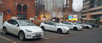 Tesla Supercharger Ladesäulen am EUREF-Campus in Berlin.