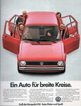 VW Golf in einer Zeitungsannonce von 1975.